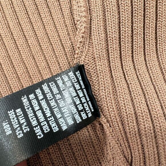 Allfenix Dress Womens Medium Brown Sleeveless Scoop Neck Maxi ribbed Elegant - Picture 7 of 9